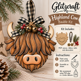 MDF highland cow head bauble