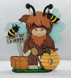 MDF Highland Cow Standing Bee
