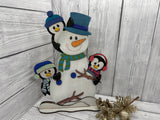MDF snowman and penguins