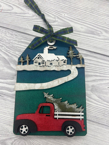 MDF Christmas 3D tags and hidden gift tag/ money pocket