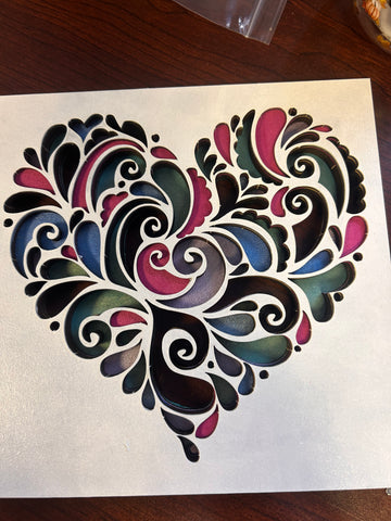 MDF layered heart wall art