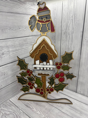 MDF birdhouse and robin