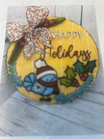 Happy Holidays Christmas Wall Plaque