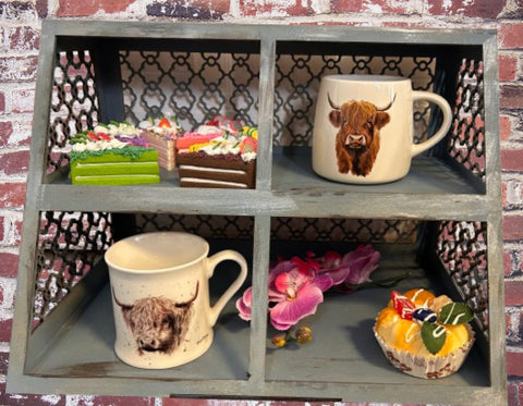 MDF mug holder / kitchen shelf / craft storage shelf