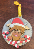MDF highland cow baubles