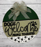 MDF dogs welcome plaque