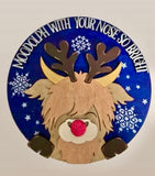 MDF Moodolph plaque highland cow plaque / sign