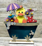 MDF duck in bathtub