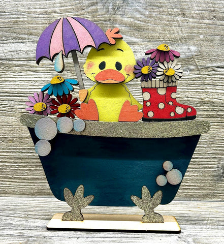 MDF duck in bathtub
