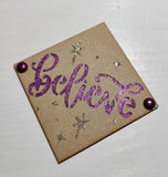 CLEARANCE - Believe word stencil with stars