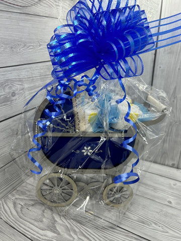 Pram Hamper Newborn Boy Pram MDF Pram Gift Basket – Glitzcraft