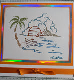 Beach Stencil and glitter pastes pack
