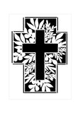 Easter Floral Cross stencil