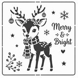 Merry and bright Deer stencil