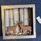 MDF finished sample deer and trees layered frame