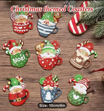 Diamond art Christmas coasters set of 8 with stand