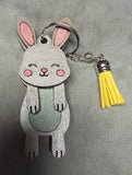 MDF 3d Animal Keychains, highland cow, rabbit, frog, cat, fox, raccoon and sheep