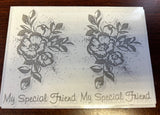 3 sheets of rub on foil transfers