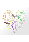 HALLOWEEN - Ghosts and Bats Heart Stencil