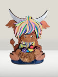 MDF Highland Cow with Summer Cocktails, Coconut