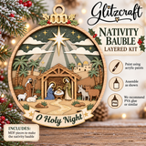 MDF layered Santa, Christmas tree or Nativity bauble
