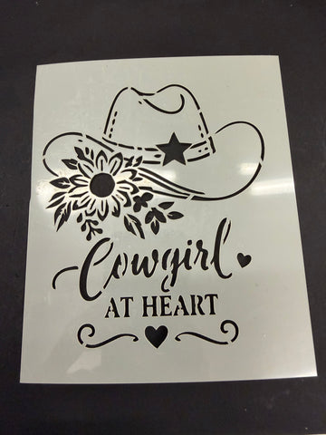Cowgirl at heart stencil
