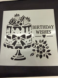Strawberry Gateaux birthday wishes stencil