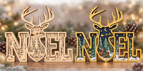 MDF Stag NOEL layered word