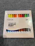 24 pk Acrylic paints plus 3 paintbrushes