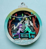 MDF 4 layer baubles, snowman, skaters, house, truck