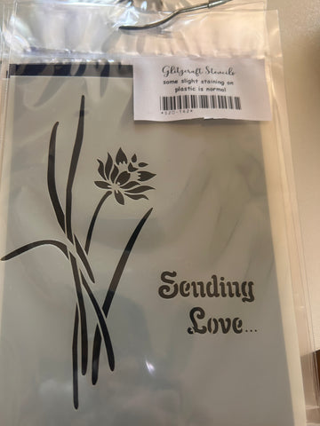 Sending Love simple flower stencil