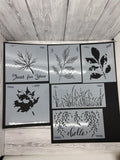 Floral and leaves stencil set