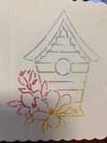 FLORAL BIRDHOUSE WITH ROUND OPENING AND FLOWERS STENCIL