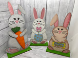 Set of 3 finished samples Easter bunnies