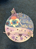 MDF finished samples let it snow gnome plaque
