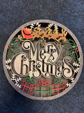 MDF circular merry Christmas lights finished samples