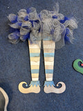 MDF elf legs wreaths 2 colours available finished samples