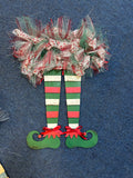 MDF elf legs wreaths 2 colours available finished samples