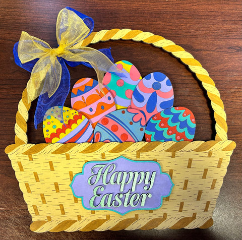 MDF Easter basket with eggs
