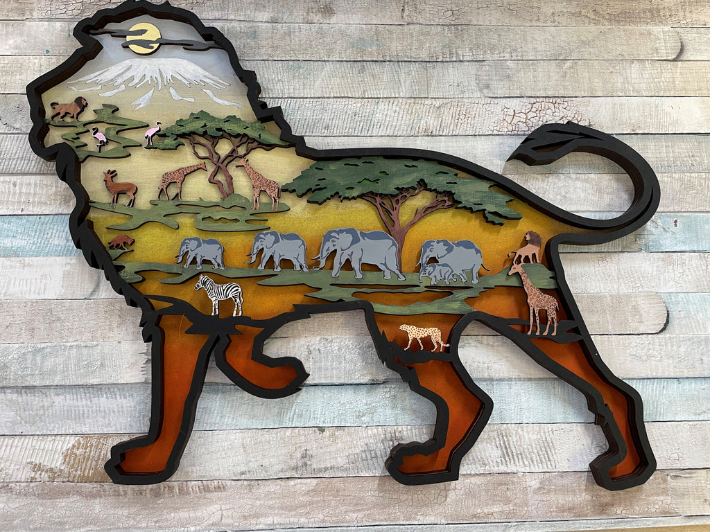 MDF Lion Savannah Layered MDF – Glitzcraft