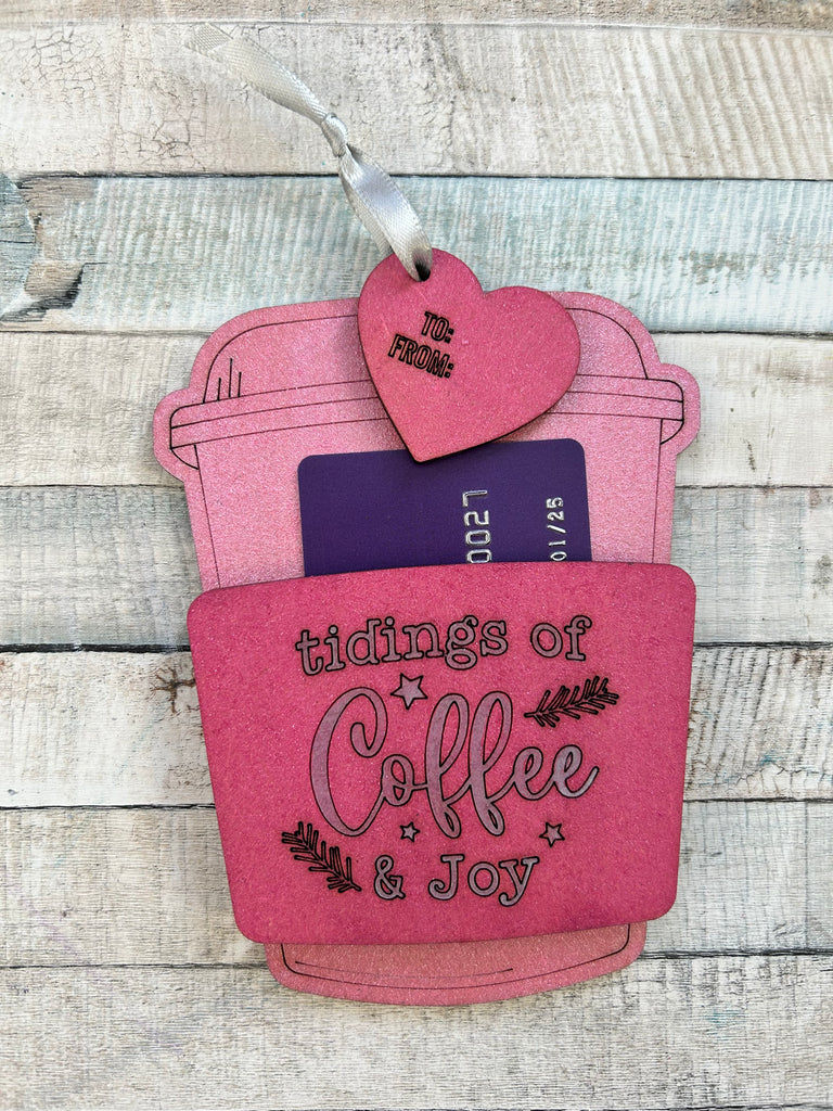 MDF Coffee cup Gift Card Holders Glitzcraft