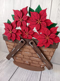 MDF Basket with Ornaments or Poinsettia or Hot Cocoa