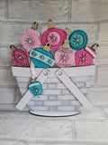 MDF Basket with Ornaments or Poinsettia or Hot Cocoa