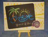 BEACH VIBES STENCIL - PALM TREE, SUN, WAVES