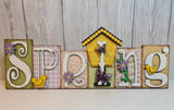 Easter or spring MDF word block