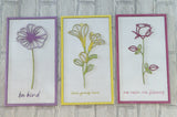 MDF set of 3 Floral plaques -  layered