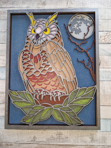 MDF Owl Layered FINISHED SAMPLE