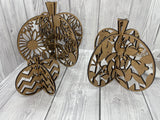 MDF - set of 3 pumpkins with Floral Designs