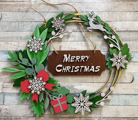 MDF merry Christmas wreath