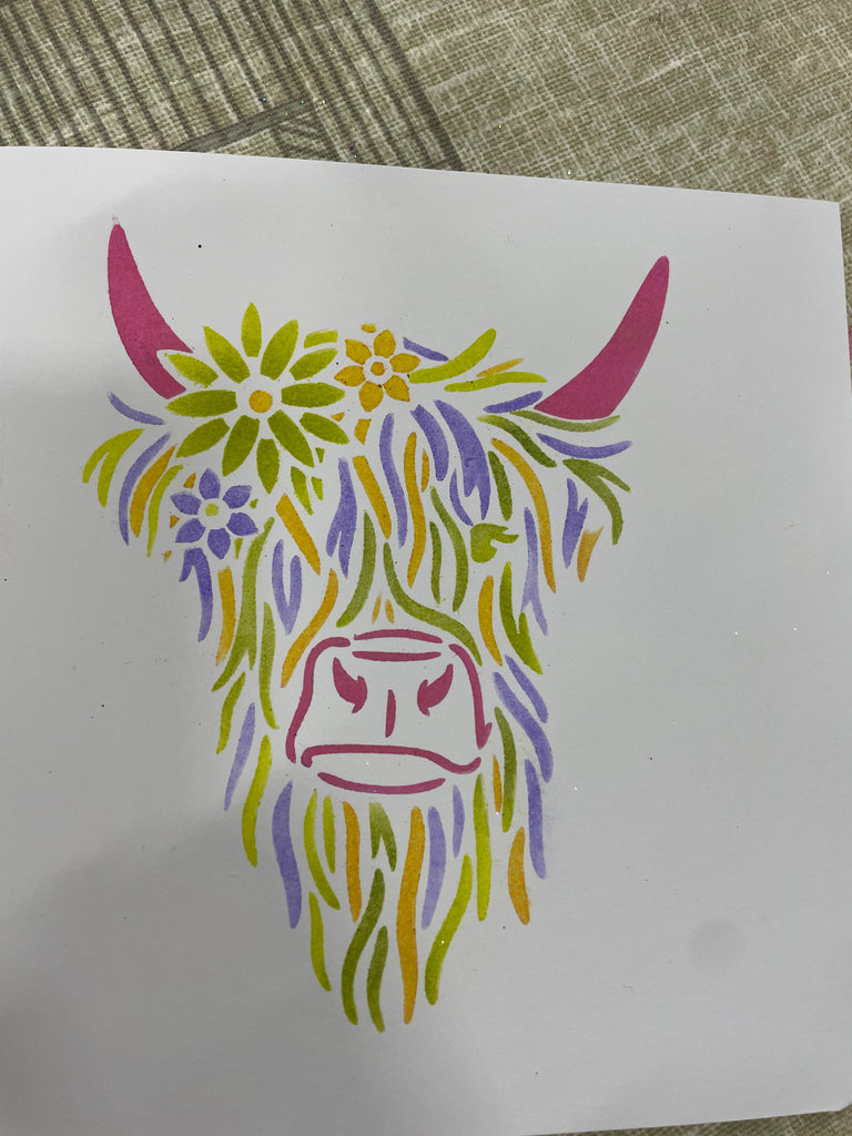 4 layer highland cow stencil – Glitzcraft